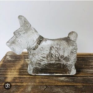 Scottish Terrier Candy Container - Clear-1950s-Jeannette Glass